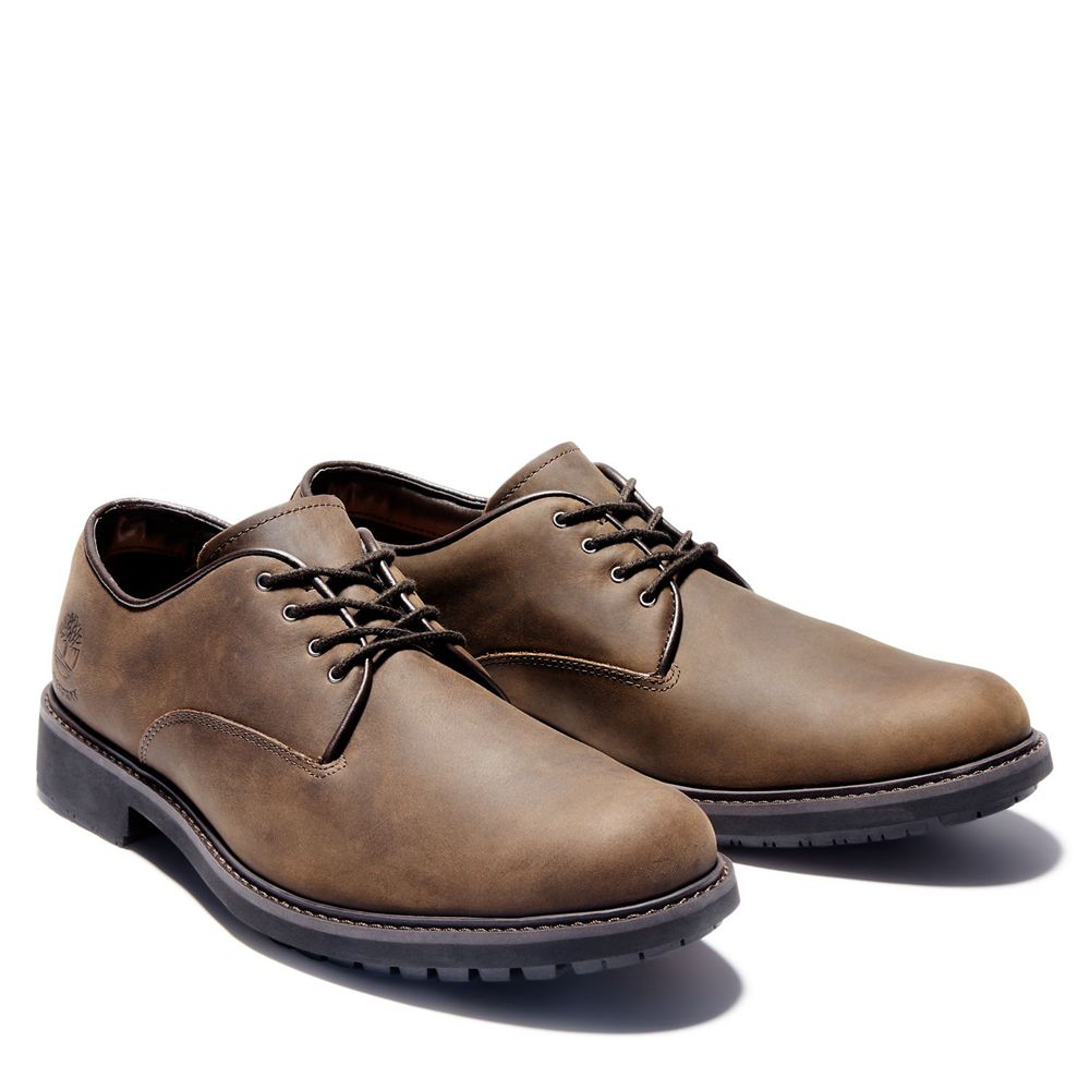 Sapatos de Oxford Masculino - Timberland Stormbuck Impermeavel - BMORU8092 - Marrom Escuro